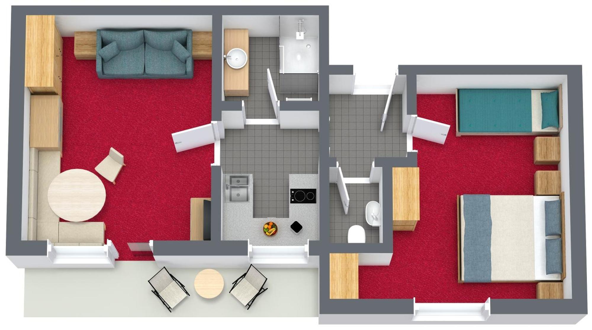Appartement met 1 Slaapkamer